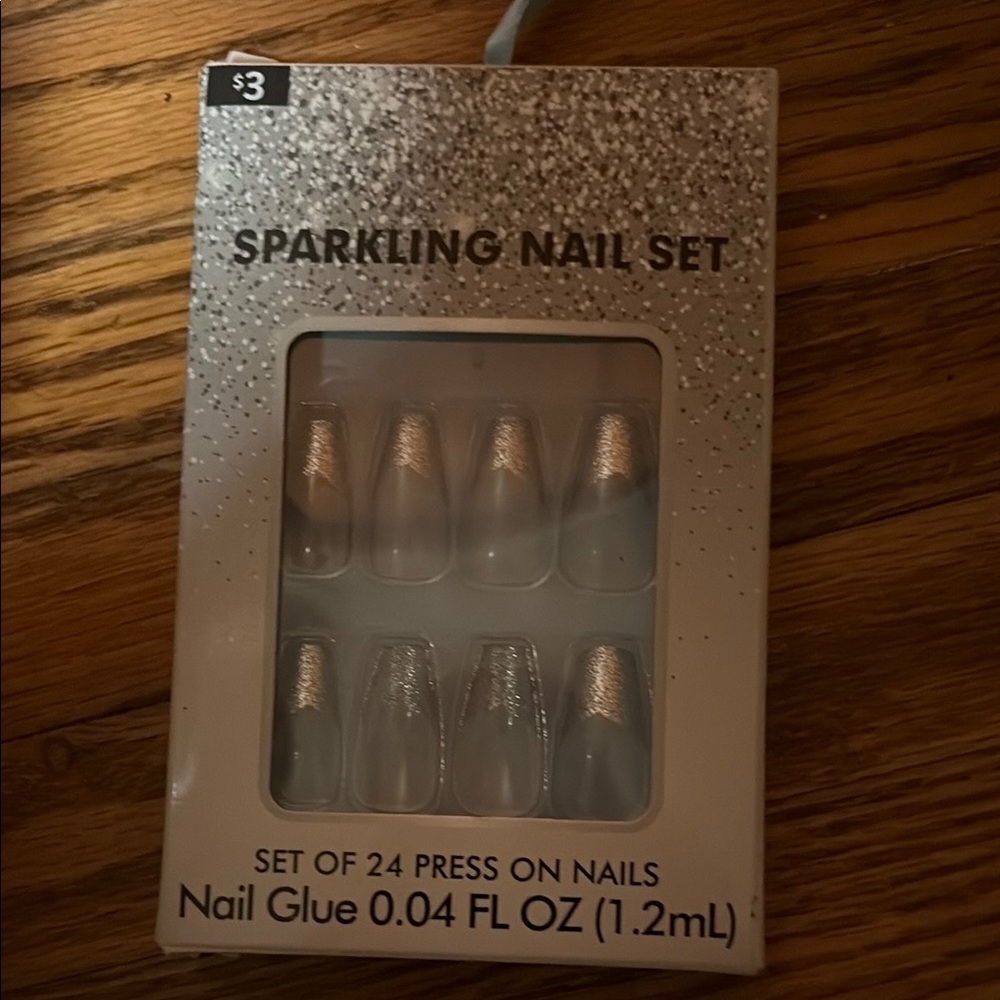Sparkling Nail Set - Silver